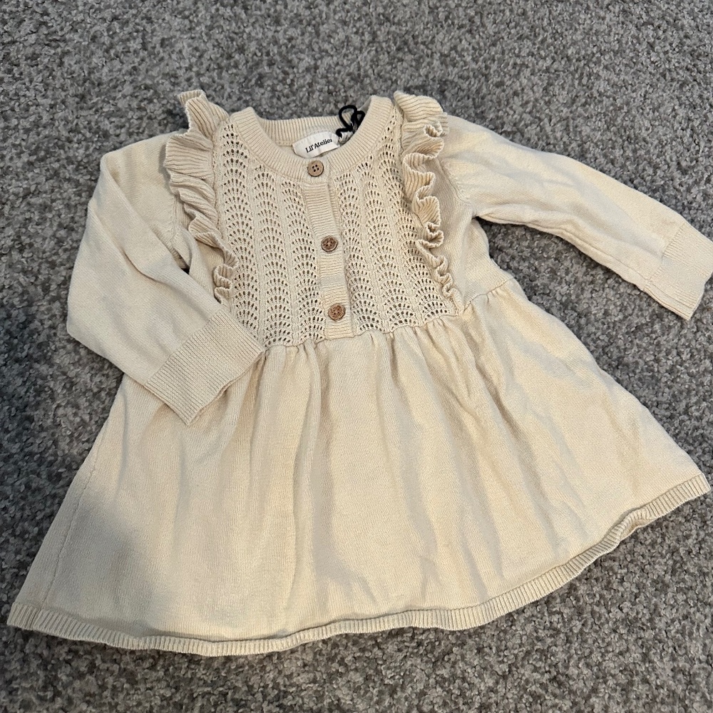 Organic cotton eyelet dress